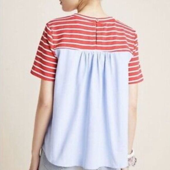 GUC Anthropologie Elias Striped Short Sleeve
Peplum Top (size Small) - Picture 3 of 8